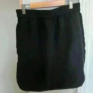 J Crew black short tuxedo-stripe skirt